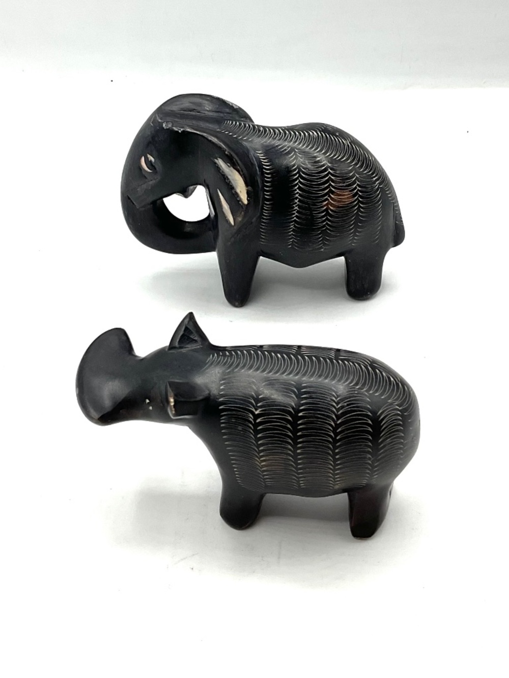 Elephant and Hippo Soapstone figurines Kenya TAMBO